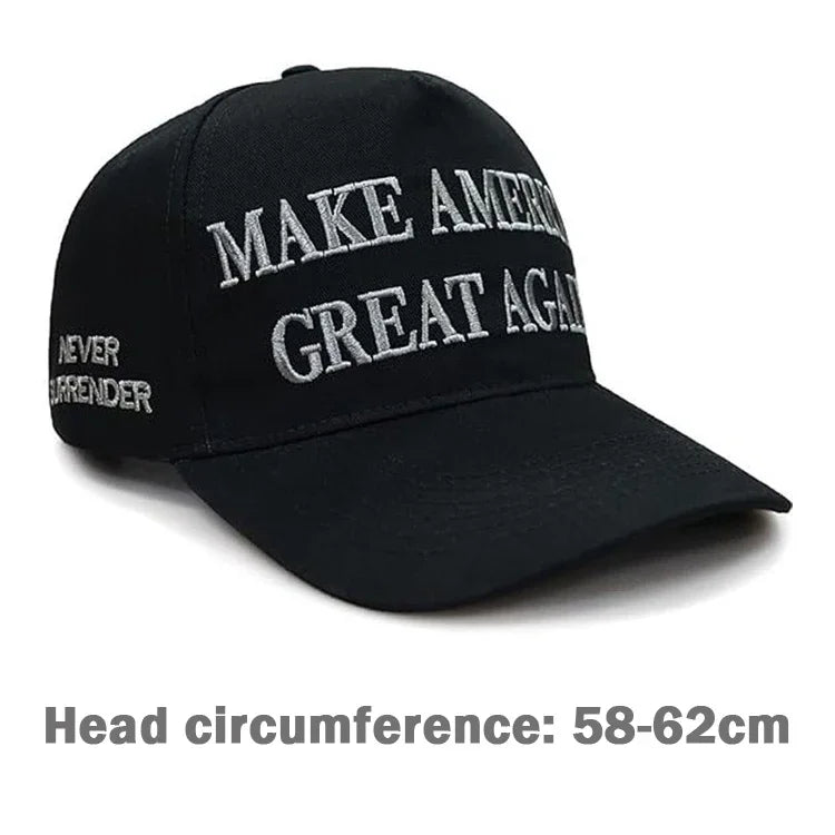 MAGA Cap Peaked Black Baseball Caps Make America Great Again Cosplay Hat US President Supporter Fans Peripherals Accessories