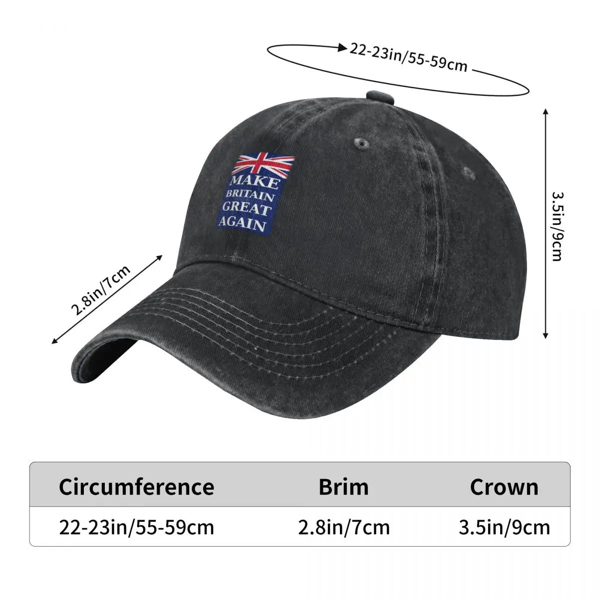 Make Britain Great Again - Portrait Baseball Cap Fishing cap Snapback Cap Dropshipping Men's Baseball Women's