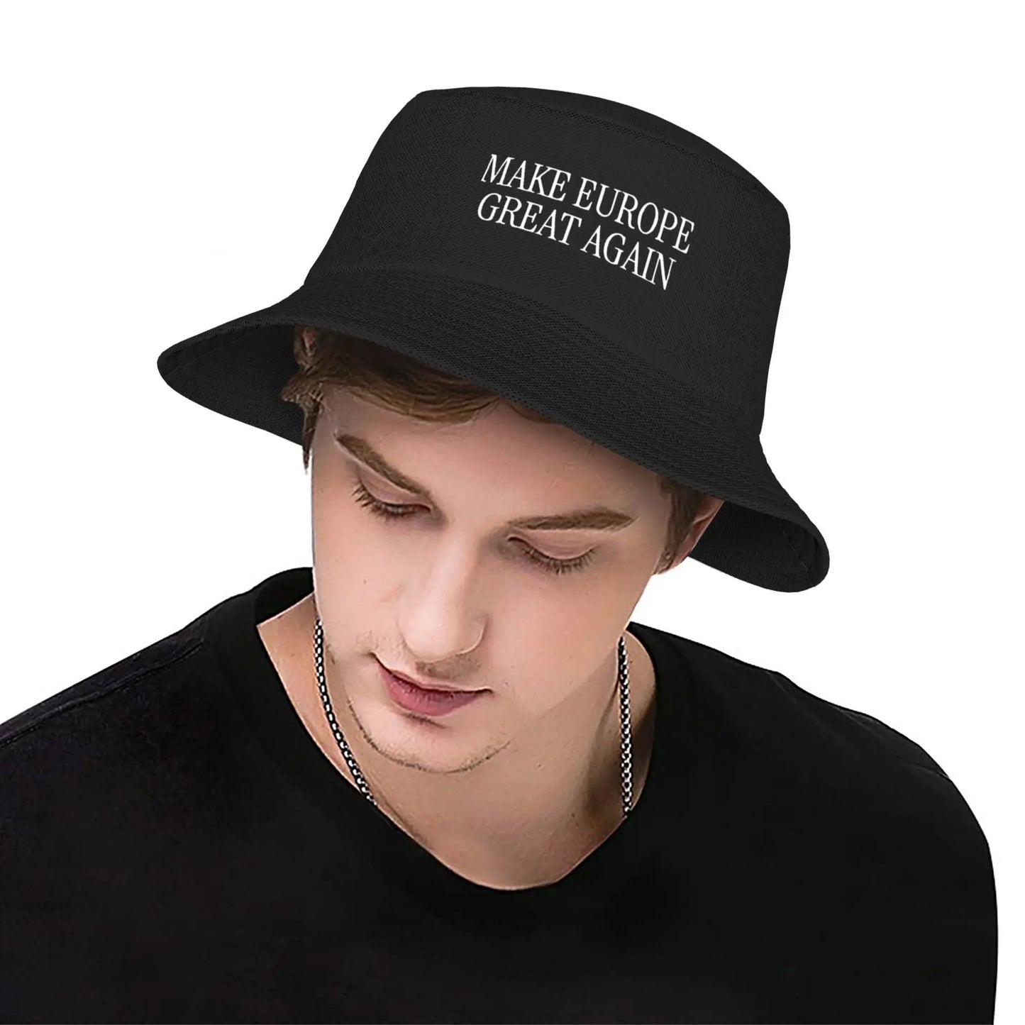 Make Europe Great Again  White Text Bucket Hat For Unisex  Fisherman Hats Vintage Fishing Caps Personality Harajuku Visor Hats