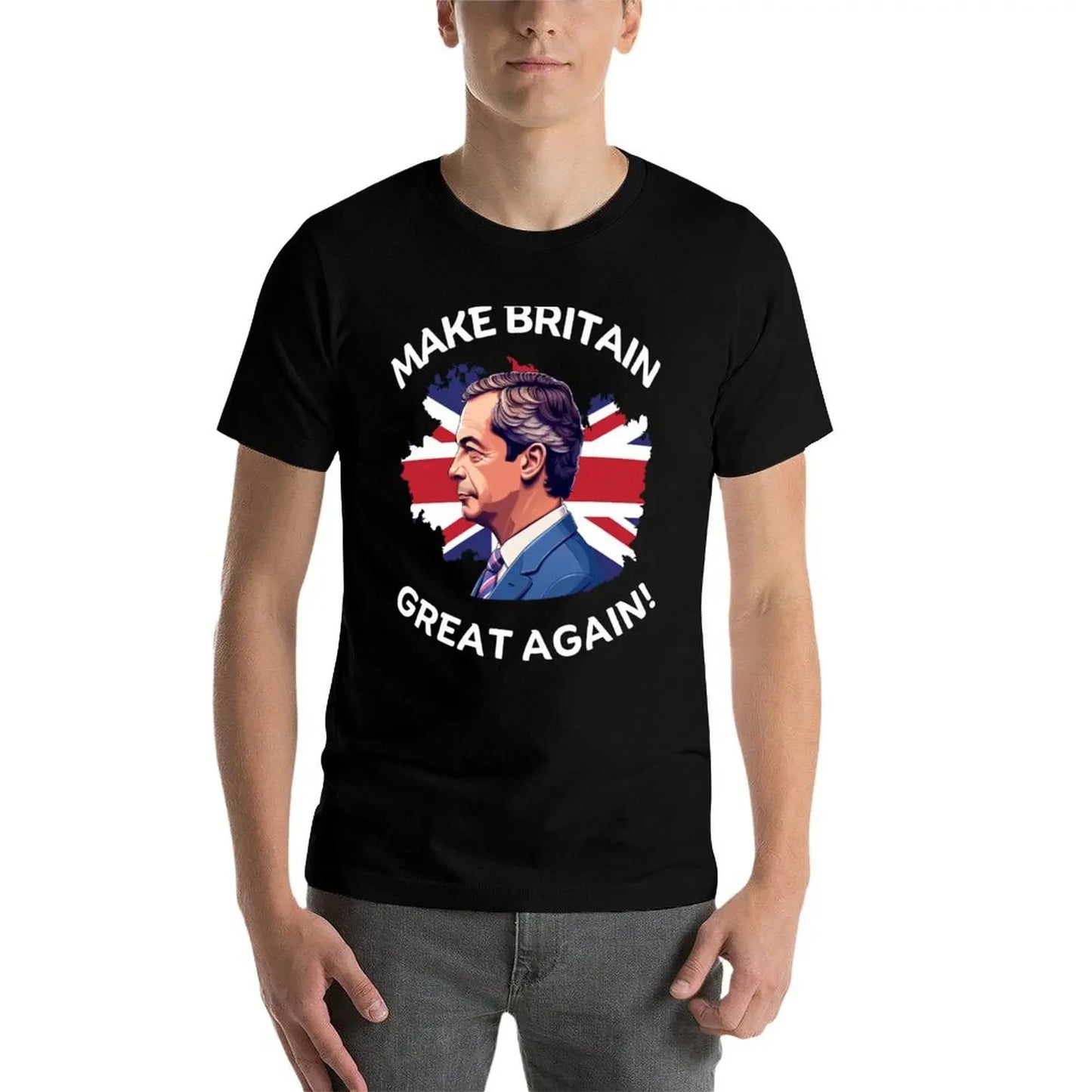 Make Britain Great Again Nigel Farage Support T-Shirt Aesthetic clothing custom shirt rapper graphic tees tee shirts for men