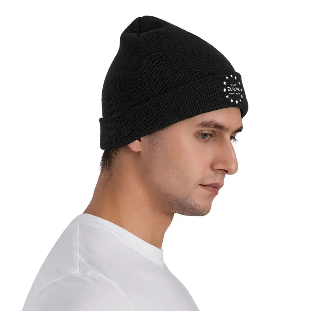 Make Europe Great Again Bonnet Hats Knitting Hat Female Male Vintage Warm Beanie Hats Autumn Gym Printed Cap