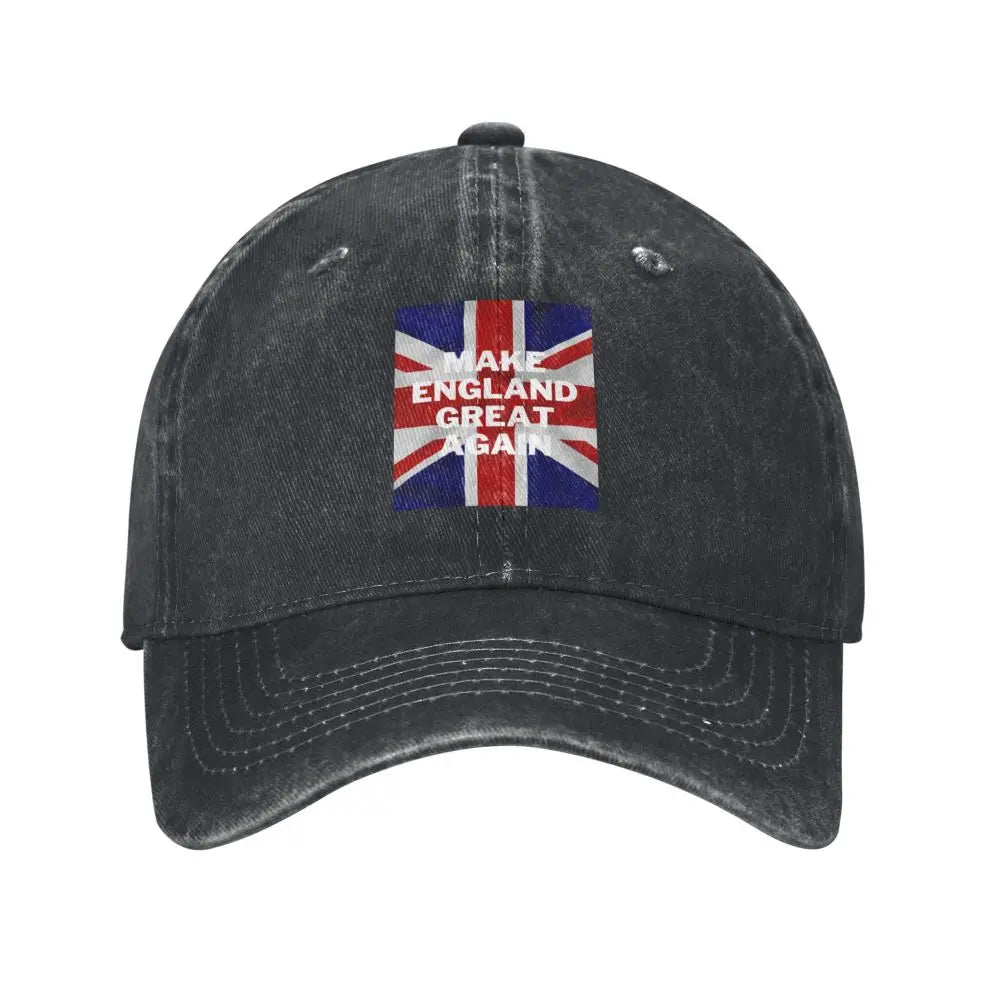 Make England Great Again Custom Retro Denim Washed Baseball Caps For Women Cowboy Sunscreen Hat Hip Hop Peaked Cap