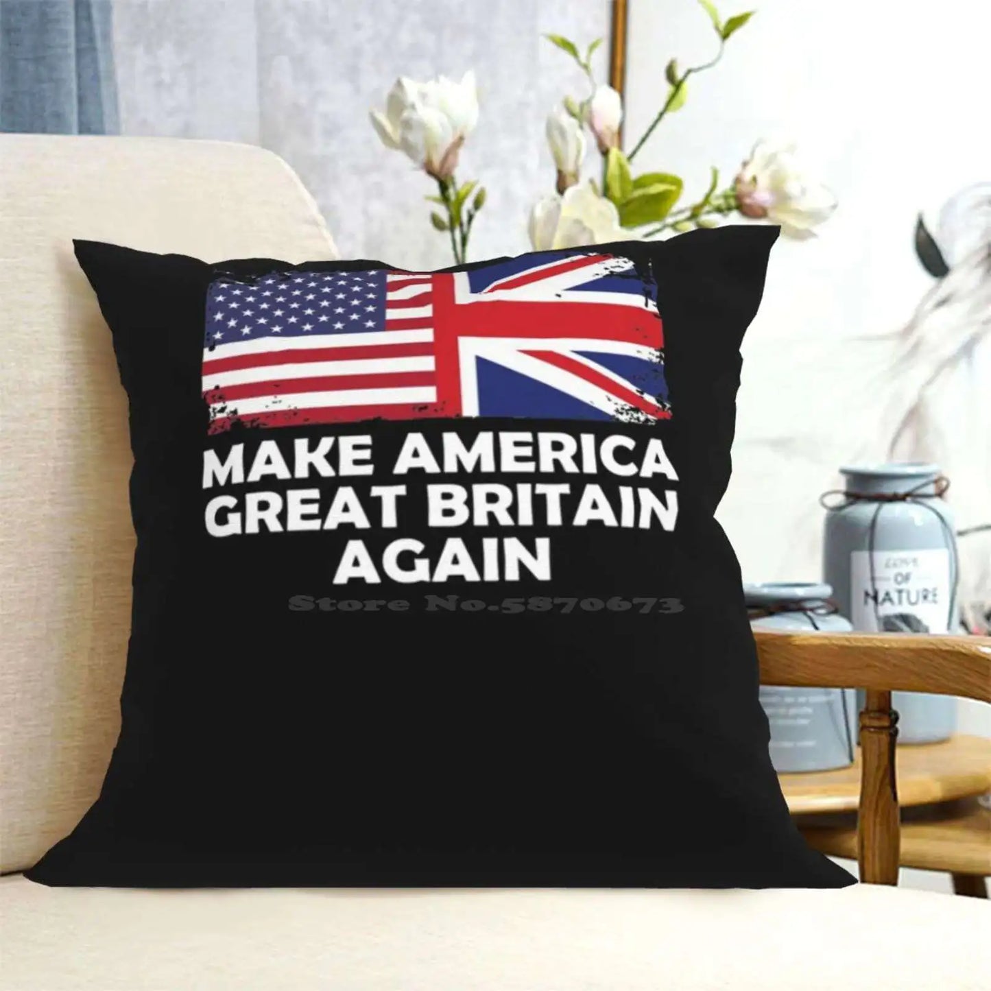 Make America Great Britain Again V5 Home Sofa Car Waist Throw Pillowcase British Humor English Friend Political Fun Trump