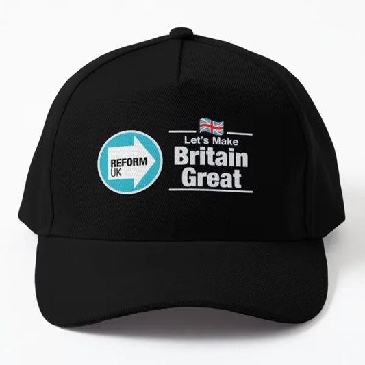 Reform Uk Let Is Make Britain Great  Baseball Cap Hat Casual Mens Fish Spring
 Printed Women Solid Color Sun Black Czapka