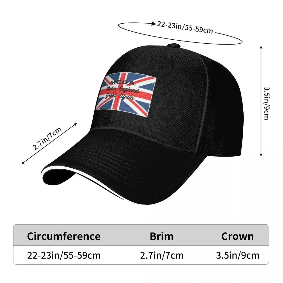 MEGA Make England Great Again Summer Baseball Caps Women Men Personalized Female Beach Dad Hats Peaked Cap