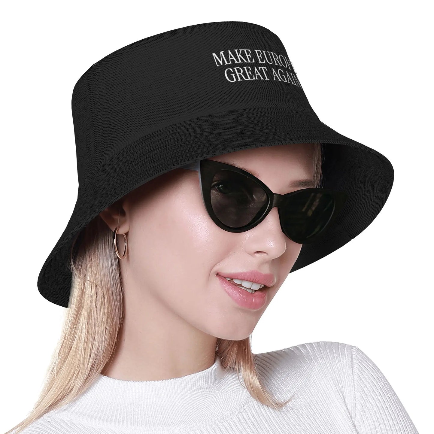 Make Europe Great Again  White Text Bucket Hat For Unisex  Fisherman Hats Vintage Fishing Caps Personality Harajuku Visor Hats